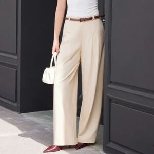 OGLPonte-De-Roma Drapey Bamboo Ponte Mid Rise Wide Leg Pants with Pockets